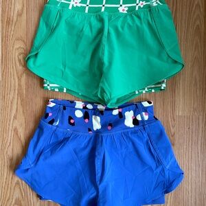 Hanna Andersson Green and Blue Kids Athletic Shorts size 120 (6/7)